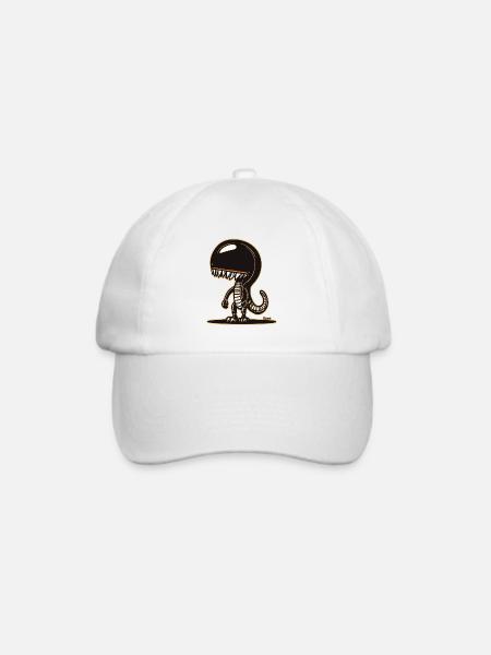 Niedliches Alien Dinosaurier Hoodie Design - Baseballkappe - Weiß/Weiß