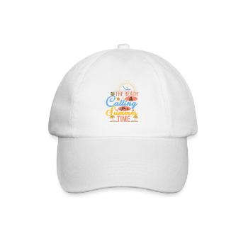 Sommerliches Strand-Design mit Sonnenmotiven - Baseballkappe - Weiß/Weiß - Vorne
