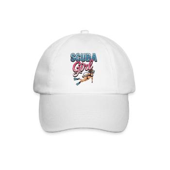 Scuba Girl Tauch-Design - Baseballkappe - Weiß/Weiß - Vorne