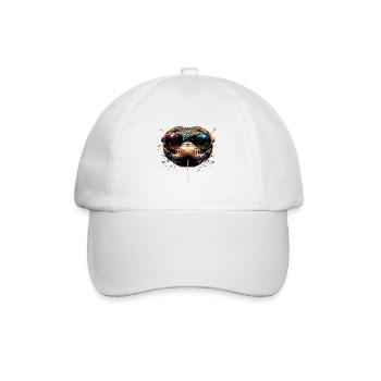 Schlange Python Kobra Klapperschlange Schlangen - Baseballkappe - Weiß/Weiß - Vorne