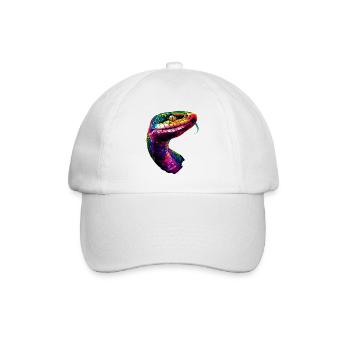 Schlange Python Kobra Klapperschlange Schlangen - Baseballkappe - Weiß/Weiß - Vorne