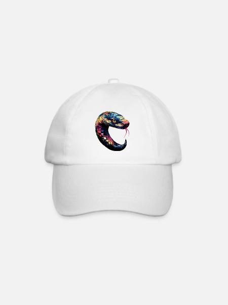 Schlange Python Kobra Klapperschlange Schlangen - Baseballkappe - Weiß/Weiß