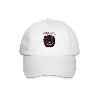 Blutige schwarze Drachenmaske für Halloween - Baseballkappe - Weiß/Weiß - Vorne