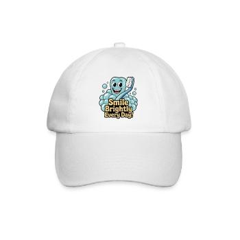 Happy Tooth mit strahlendem Lächeln und Zahnfleisch - Baseballkappe - Weiß/Weiß - Vorne