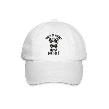 Kuscheliger Panda mit humorvollem Spruch - Baseballkappe - Weiß/Weiß - Vorne