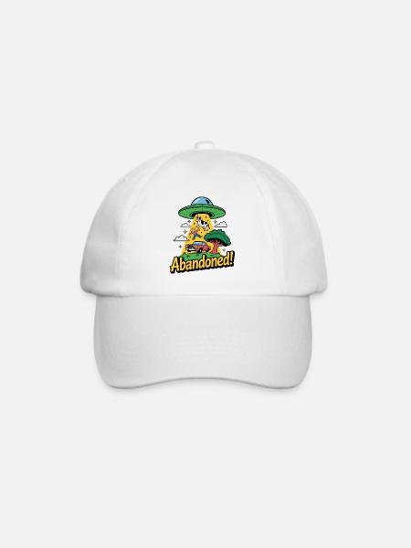 Retro Außerirdische Entführung Illustration - Baseballkappe - Weiß/Weiß