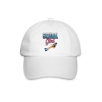 Scuba Girl Tauch-Design - Baseballkappe - Weiß/Weiß - Vorne