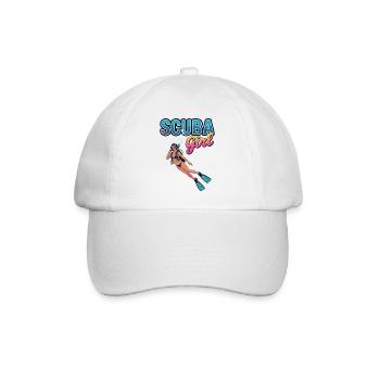 Scuba Girl Tauch-Design - Baseballkappe - Weiß/Weiß - Vorne