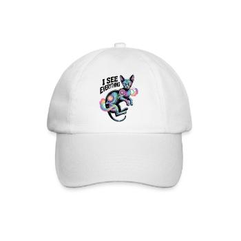 Kosmischer Nebelkatzen-Kunstwerk - Baseballkappe - Weiß/Weiß - Vorne