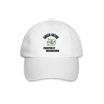 Green Satire - Champion of greenwashing - Baseballkappe - Weiß/Weiß - Vorne