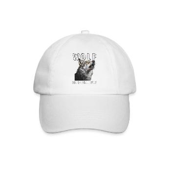 WOLF KEIN TAG OHNE HEULEN - Baseballkappe - Weiß/Weiß - Vorne