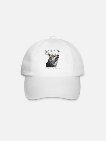 WOLF KEIN TAG OHNE HEULEN - Baseballkappe - Weiß/Weiß