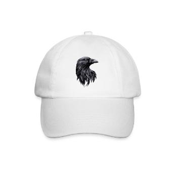 Rabe Krähe Vogel Rabenkrähe Dohle Schwarze Raben - Baseballkappe - Weiß/Weiß - Vorne