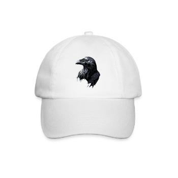 Rabe Krähe Vogel Rabenkrähe Dohle Schwarze Raben - Baseballkappe - Weiß/Weiß - Vorne