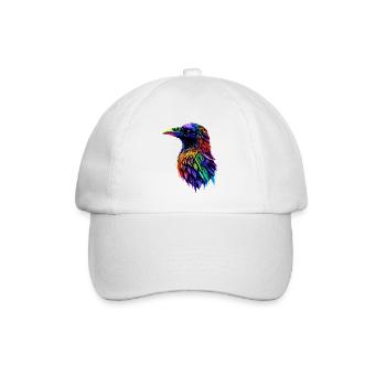 Rabe Krähe Vogel Rabenkrähe Dohle Schwarze Raben - Baseballkappe - Weiß/Weiß - Vorne