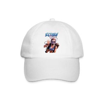 Scuba Girl Taucherin Design - Baseballkappe - Weiß/Weiß - Vorne