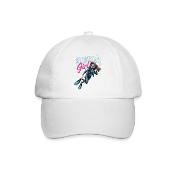 Scuba Girl Taucherin Design - Baseballkappe - Weiß/Weiß - Vorne