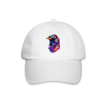 Rabe Krähe Vogel Rabenkrähe Dohle Schwarze Raben - Baseballkappe - Weiß/Weiß - Vorne