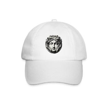 Medusa Kopf - Antik Gravur - Baseballkappe - Weiß/Weiß - Vorne