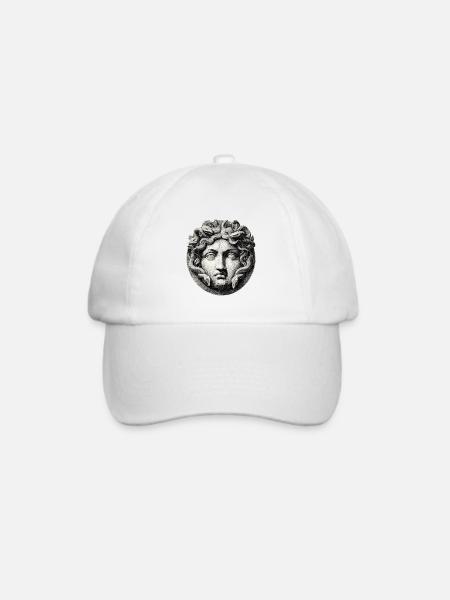 Medusa Kopf - Antik Gravur - Baseballkappe - Weiß/Weiß