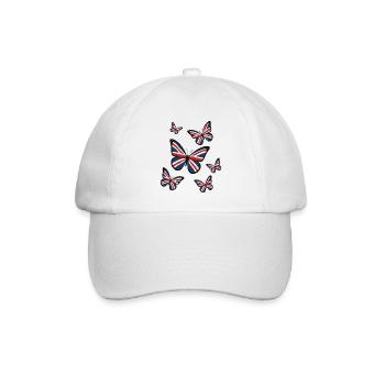 Union Jack Schmetterlinge - Baseballkappe - Weiß/Weiß - Vorne
