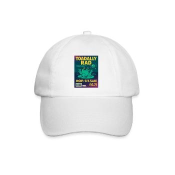Toadally Rad Disco Frosch Magazin - Baseballkappe - Weiß/Weiß - Vorne
