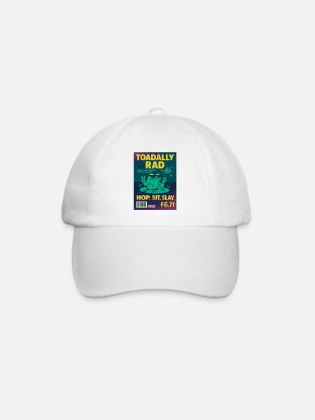 Toadally Rad Disco Frosch Magazin - Baseballkappe - Weiß/Weiß