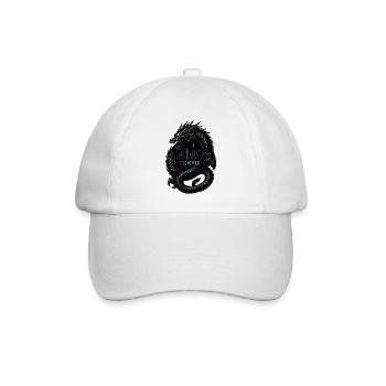 Tokyo Drache Neon Design - Baseballkappe - Weiß/Weiß - Vorne