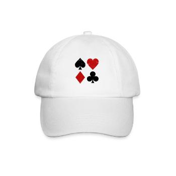 Spielkarten Geometrie - Baseballkappe - Weiß/Weiß - Vorne