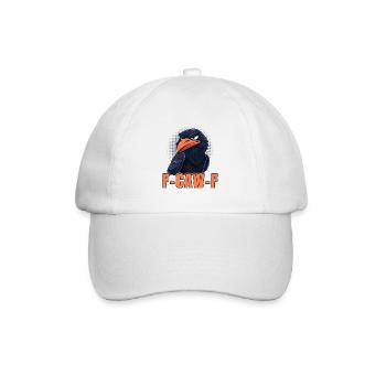 F-CAW-F Krähe Wortspiel Frecher Cartoon Vogel - Baseballkappe - Weiß/Weiß - Vorne