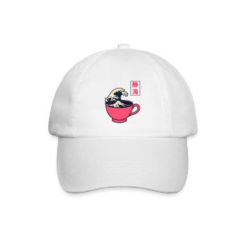 Die große Welle in der Teetasse - Baseballkappe - Weiß/Weiß - Vorne