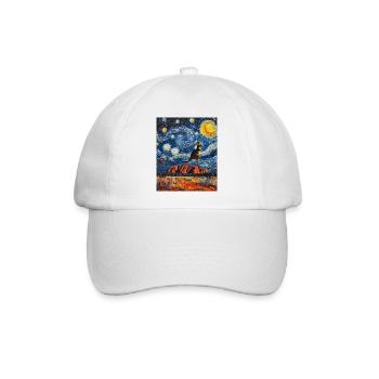 Kängeru Australien Van Gogh Style Starry Night - Baseballkappe - Weiß/Weiß - Vorne