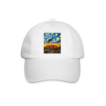 Kängeru Australien Van Gogh Style Starry Night - Baseballkappe - Weiß/Weiß - Vorne