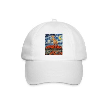 Kängeru Australien Van Gogh Style Starry Night - Baseballkappe - Weiß/Weiß - Vorne