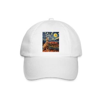 Kängeru Australien Van Gogh Style Starry Night - Baseballkappe - Weiß/Weiß - Vorne