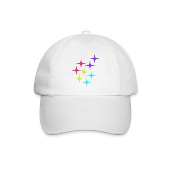 Bunte Sterne sparkle Muster - Baseballkappe - Weiß/Weiß - Vorne