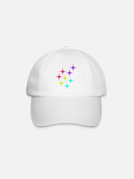 Bunte Sterne sparkle Muster - Baseballkappe - Weiß/Weiß