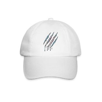 Transgender Pride Claw - Trans Flagge Kratzspur  - Baseballkappe - Weiß/Weiß - Vorne