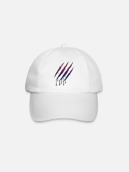 Bi Pride Claw - Bisexuell Flagge Kratzspur - Baseballkappe - Weiß/Weiß
