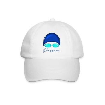 Passion Schwimmen Neon Blau - Baseballkappe - Weiß/Weiß - Vorne