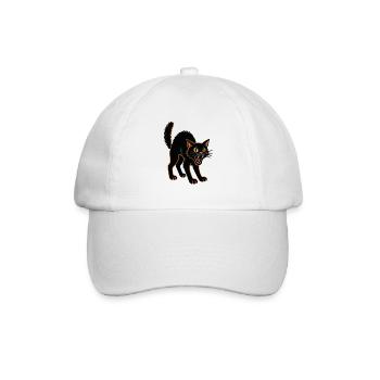 Cat Noir - Halloween - Pech - Baseballkappe - Weiß/Weiß - Vorne