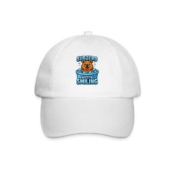 Eisbaden Winterbaden Lächelnder Niedlicher Quokka - Baseballkappe - Weiß/Weiß - Vorne