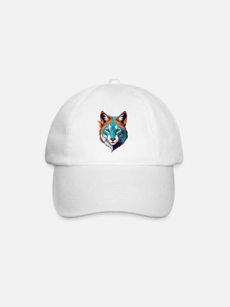 Prismatischer Tigerkopf Illustration - Baseballkappe - Weiß/Weiß