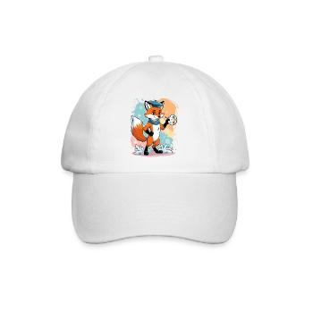 Fuchs Künstler mit Farbpalette - Baseballkappe - Weiß/Weiß - Vorne