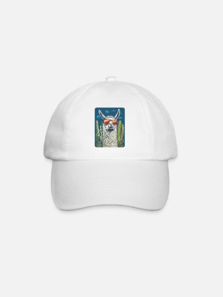Lama - Baseballkappe - Weiß/Weiß