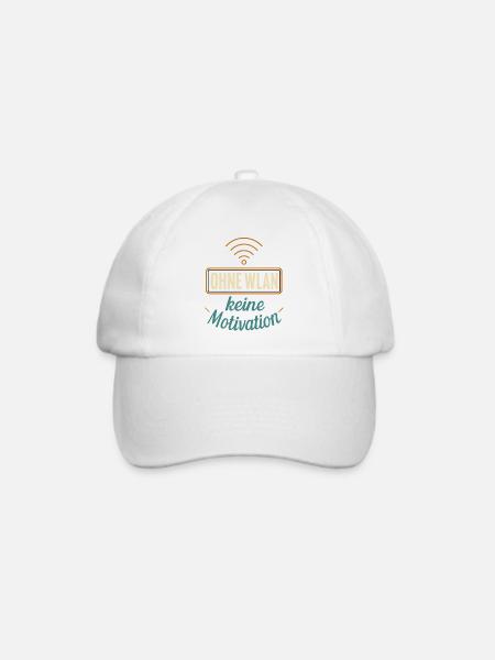 Ohne WLAN keine Motivation - Baseballkappe - Weiß/Weiß