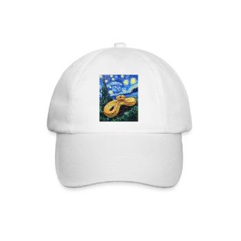  Schlange Python Van Gogh Style Starry Night - Baseballkappe - Weiß/Weiß - Vorne
