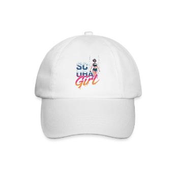 Scuba Girl Taucherin Design - Baseballkappe - Weiß/Weiß - Vorne