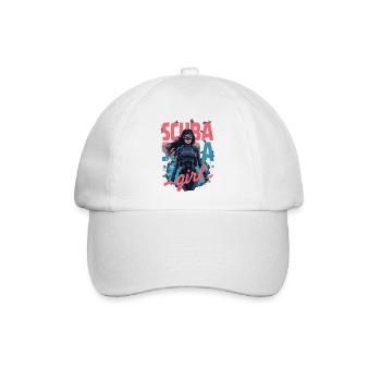 Scuba Girl Taucherin Design - Baseballkappe - Weiß/Weiß - Vorne