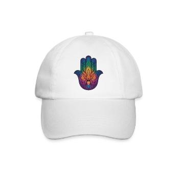 Hamsa - Baseballkappe - Weiß/Weiß - Vorne
